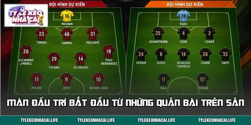 Màn đấu trí bắt đầu từ những quân bài trên sân